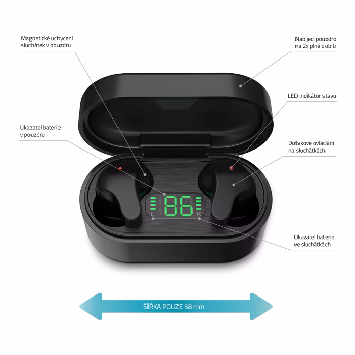 LAMAX Taps1 Black - Wireless-Headset