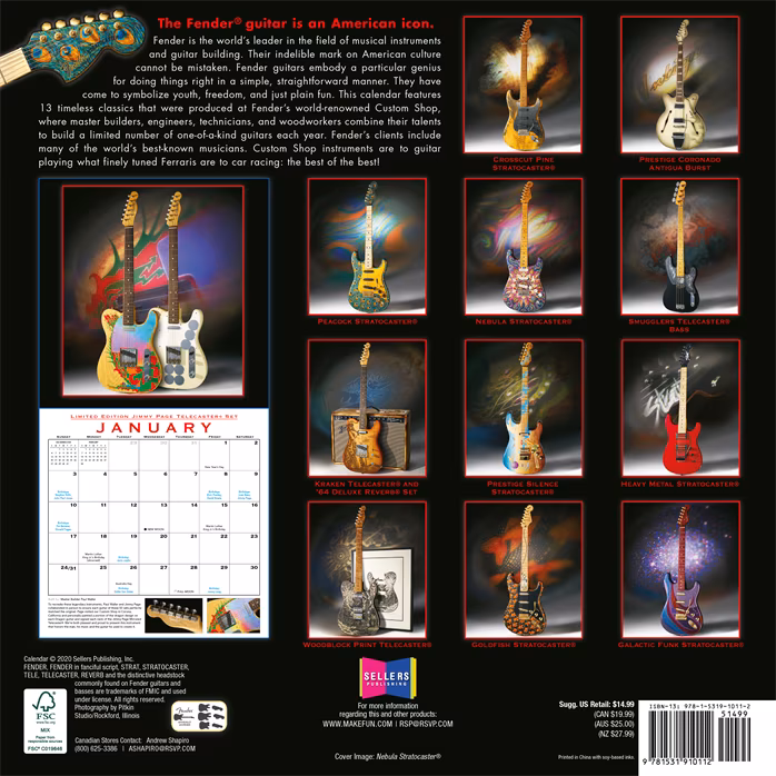 Fender 2021 Custom Shop Calendar - Geschenkartikel