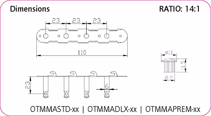 Ortega OTMMAPREM-CR - Mandoline-Mechanik