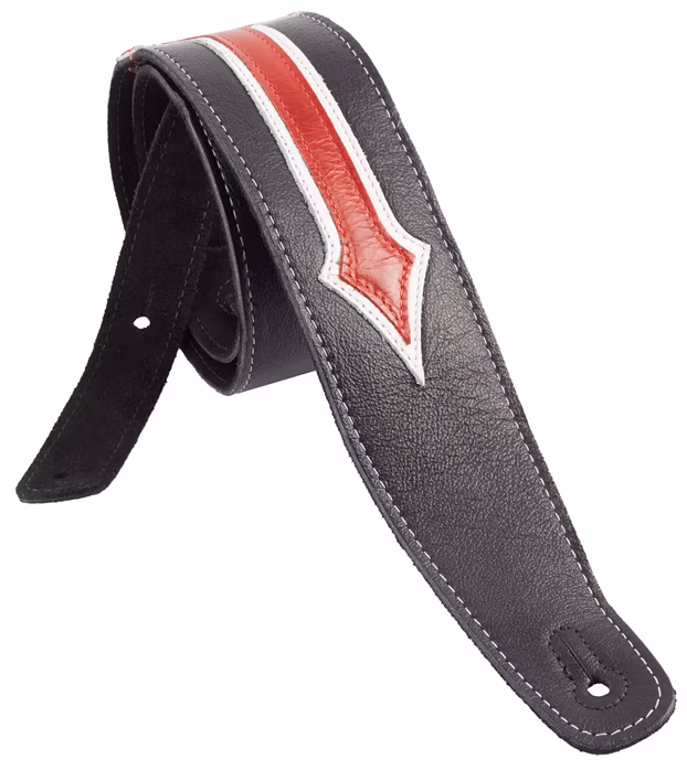 Perri's Leathers Leather Cross Red - Gitarrengurt