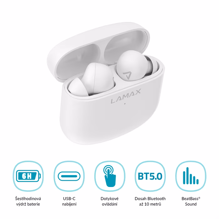 LAMAX Trims1 White - Wireless-Headset