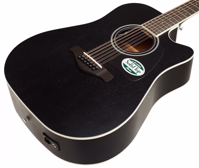 Ibanez AW8412CE Weathered Black - Zwölfsaitige elektroakustische Gitarre
