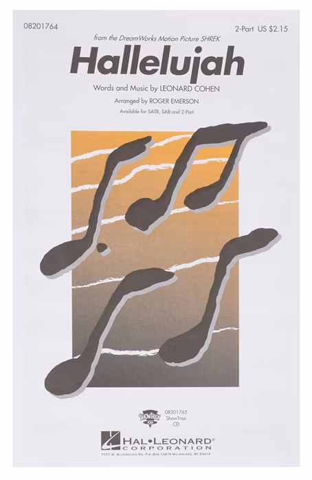 MS Leonard Cohen: Hallelujah (Shrek) - 2-Part - Gesangsnoten