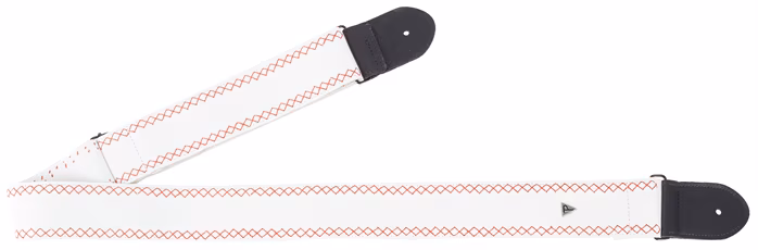 Perri's Leathers Fancy Stitch White & Red - Gitarrengurt