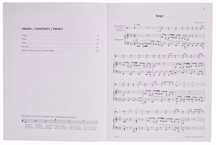 MS V TANEČNÍ NÁLADĚ pro začínajícího hráče na bicí soupravu - Tomáš Chmura - Schlagzeug-Noten