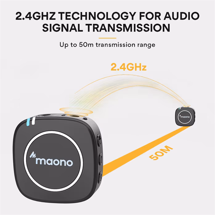 Maono AU-WM820 A2 - Wireless-Reportage-Set mit Mikrofon