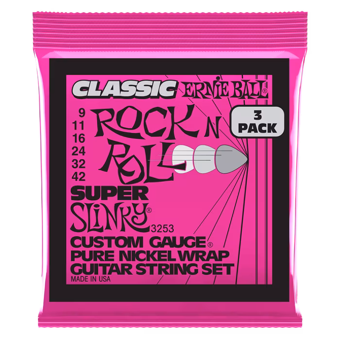 Ernie Ball 3253 Pure Nickel Super Slinky 3-Pack - Saiten für E-Gitarre