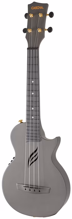 Cascha Ukulele Carbon Fibre Black Set EQ - Elektroakustische Ukulele