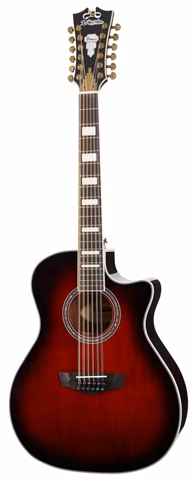 D'Angelico Premier Fulton Trans Black Cherry Burst - Zwölfsaitige elektroakustische Gitarre