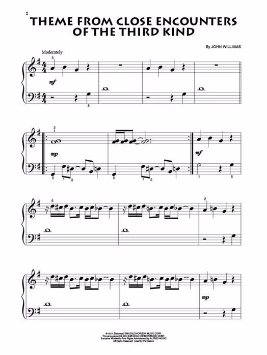 MS JOHN WILLIAMS FOR BEGINNING PIANO SOLO - Klaviernoten