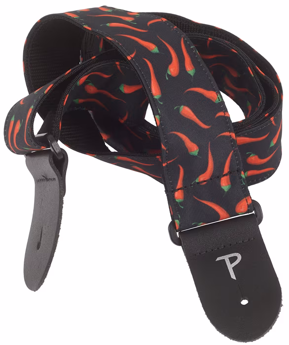 Perri's Leathers 7644 Design Fabric Strap Red Peppers - Gitarrengurt