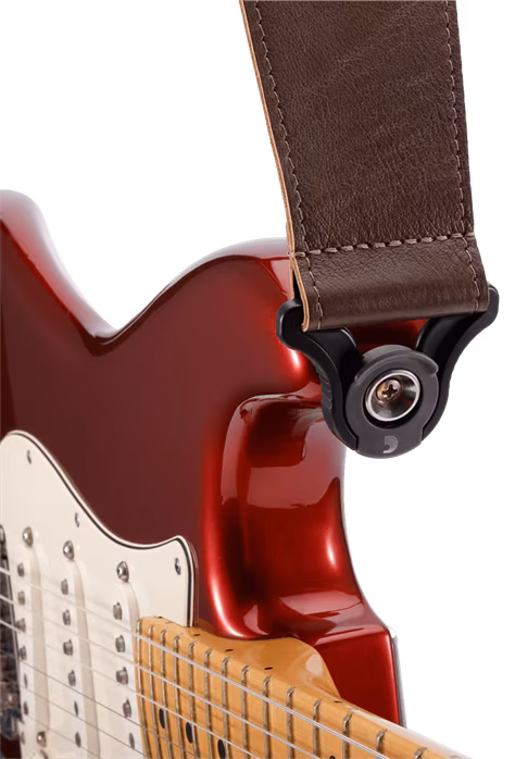 D'Addario Comfort Leather Auto Lock Guitar Strap Brown - Gitarrengurt