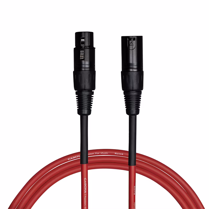 Cascha Standard Line Mic Cable Red 2m - Mikrofonkabel