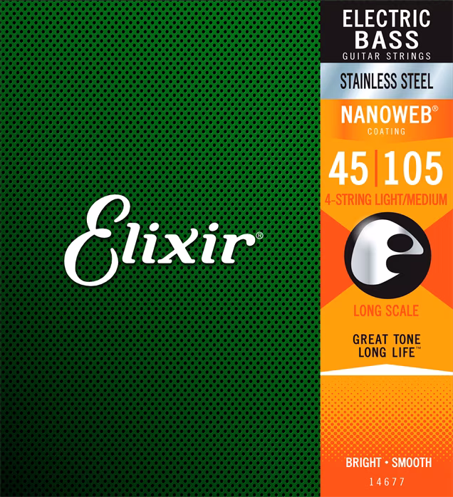 Elixir 14677 Light/Medium, Long Scale - Basssaiten