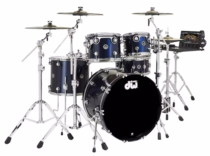 DWe 5-Piece Midnight Blue Metallic Lacquer Kit - Elektroakustisches Schlagzeug