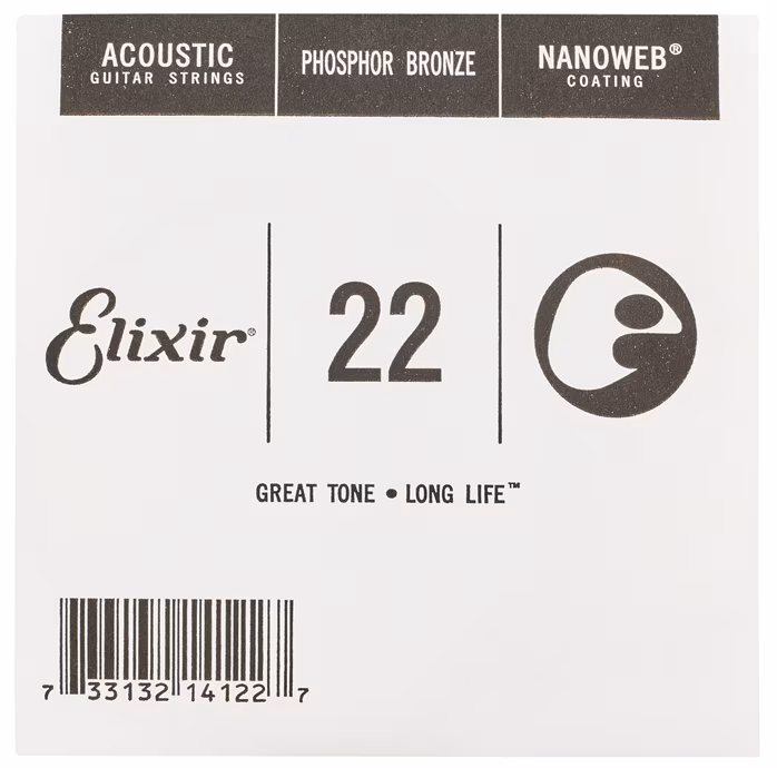 Elixir Nanoweb Phosphor Bronze Single .022" - Saite - Stückware