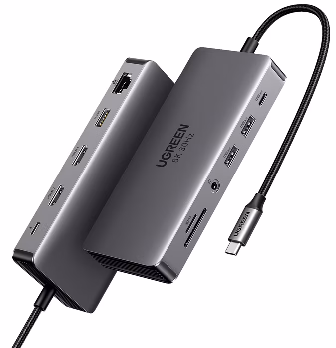 Ugreen 15965 11-in-1 USB-C Hub (10Gbps USB 3.2, Dual HDMI) - Docking station