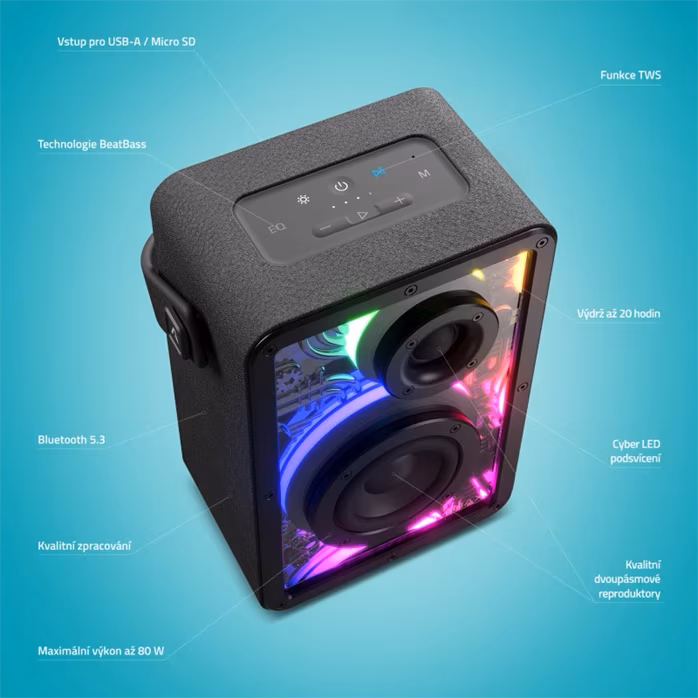 LAMAX CyberWave1 - Mobiler Wireless Lautsprecher