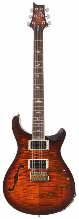 PRS SE Custom 24 Semi-Hollow Piezo Orange Tiger Smokeburst - Semiakustische Gitarre