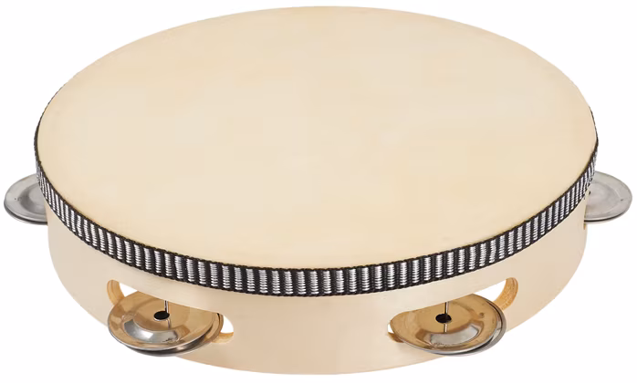PP World Percussion Wooden Tambourine ~ 20cm Natural - Tamburin