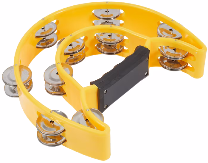 Cega Double Row Tambourine Yellow - Tamburin