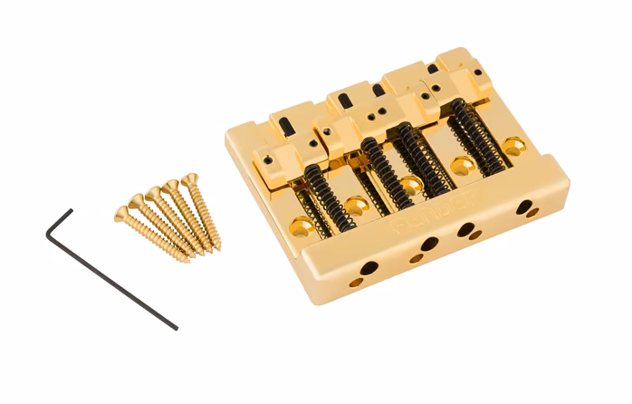 Fender HiMass Bass Bridge Zinc Saddles Gold - Brücke