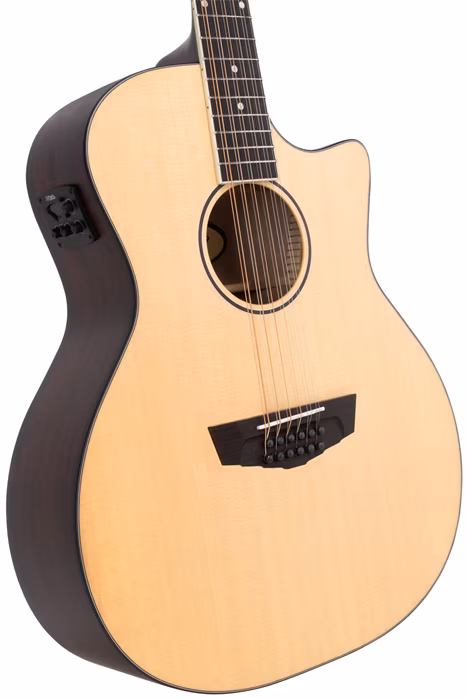 D'Angelico Premier Fulton LS Satin Vintage Natural - Zwölfsaitige elektroakustische Gitarre