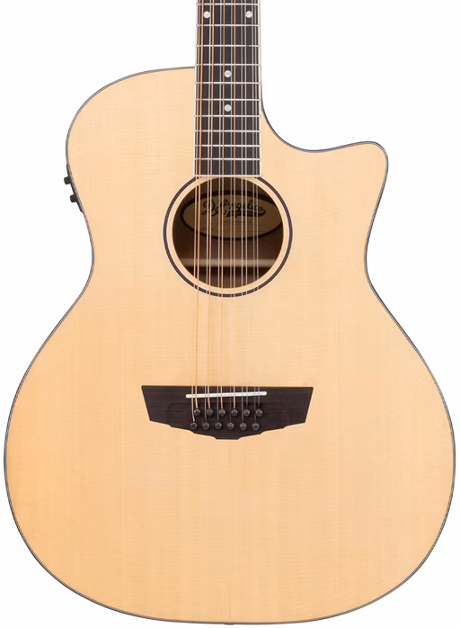 D'Angelico Premier Fulton LS Satin Vintage Natural - Zwölfsaitige elektroakustische Gitarre