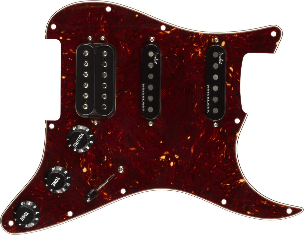FENDER Pre-Wired Pickguard, Strat HSS SHAW/G4 SHELL Electric Guitar