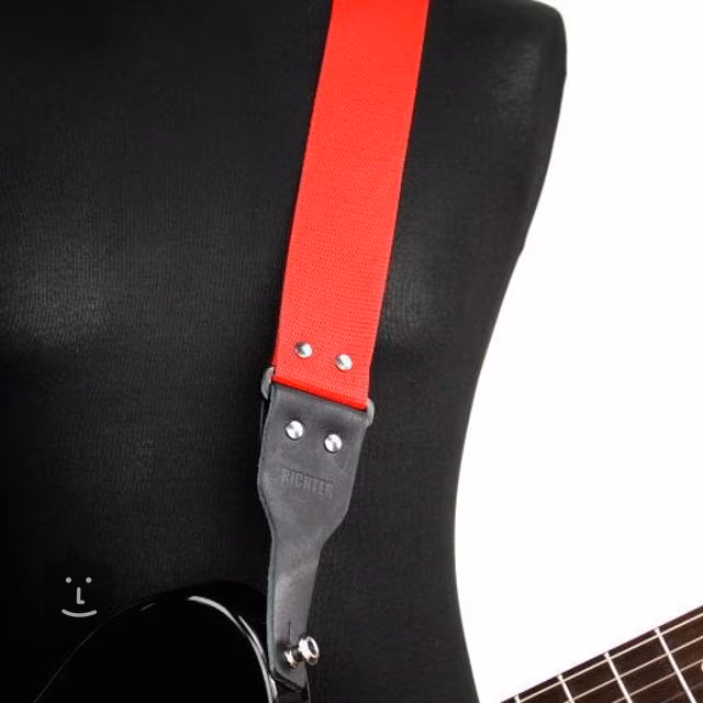 Guitar Strap Electric Black Red - Richter Racoon Red Black Guitar Strap