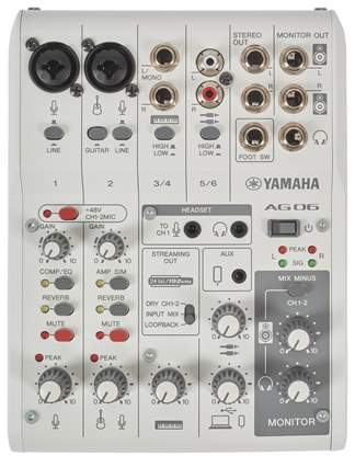 YAMAHA AG06 MK2 White Analogový mixážní pult | Kytary.cz