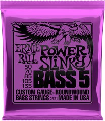 Ernie Ball 2821 Power Slinky Nickel Wound 5-String Electric Bass 50-135