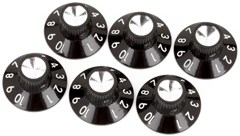 Pure Vintage Black/Silver Skirted Amplifier Knobs