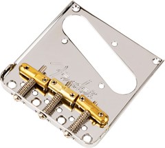 3-Saddle Top-Load/String-Through Tele Bridge with Compensated Brass Saddles