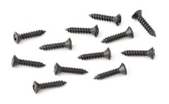 FENDER Battery Cover Mounting Screws, Deluxe Series Basses, 4 x 1/2", Black (12)