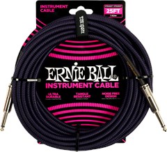 ERNIE BALL Braided Instrument Cable 25' Purple Black