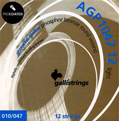 Galli AGP1047-12 PROcoated Phosphor Bronze 12 String Light - Struny pro dvanáctistrunnou kytaru