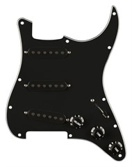 Pre-Wired Strat Pickguard, Pure Vintage '65 w/RWRP Middle, Black 11 Hole PG