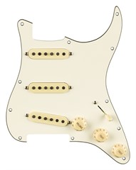Pre-Wired Strat Pickguard, Pure Vintage '65 w/RWRP Middle, Parchment 11 Hole PG