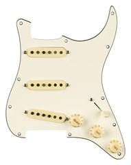 Pre-Wired Strat Pickguard, Pure Vintage '59 w/RWRP Middle, Parchment 11 Hole PG