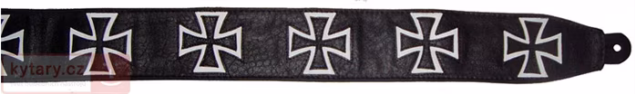 Orx Ručně vyrobený kožený kytarový řemen- německý kříž - 