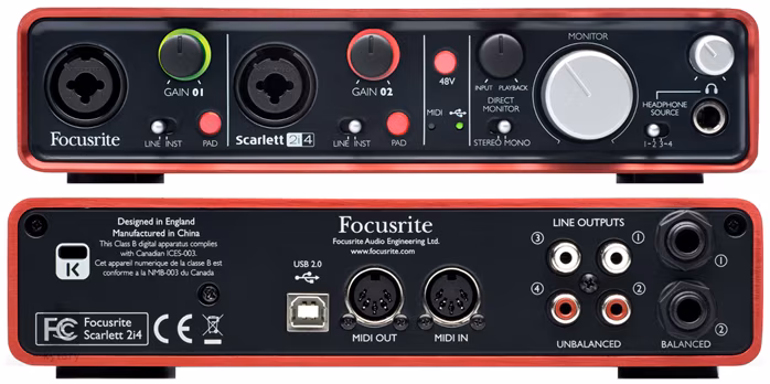 Focusrite Scarlett 2i4 - USB zvuková karta