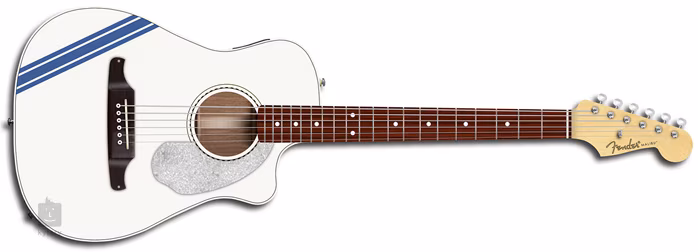 Fender Malibu Mustang OW with racing stripes - Elektroakustická kytara