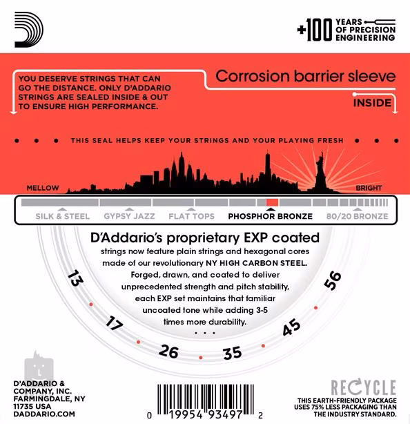 D'Addario EXP17 - Kovové struny pro akustickou kytaru