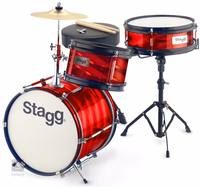 Stagg Junior 3/12B Red - Dětská bicí souprava