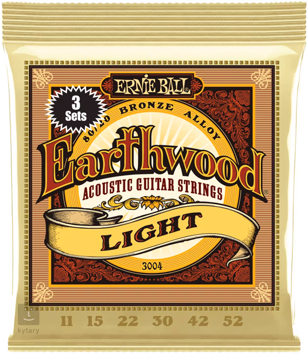 Ernie Ball 3004 Earthwood 80/20 Bronze Light 3 Pack - Kovové struny pro akustickou kytaru