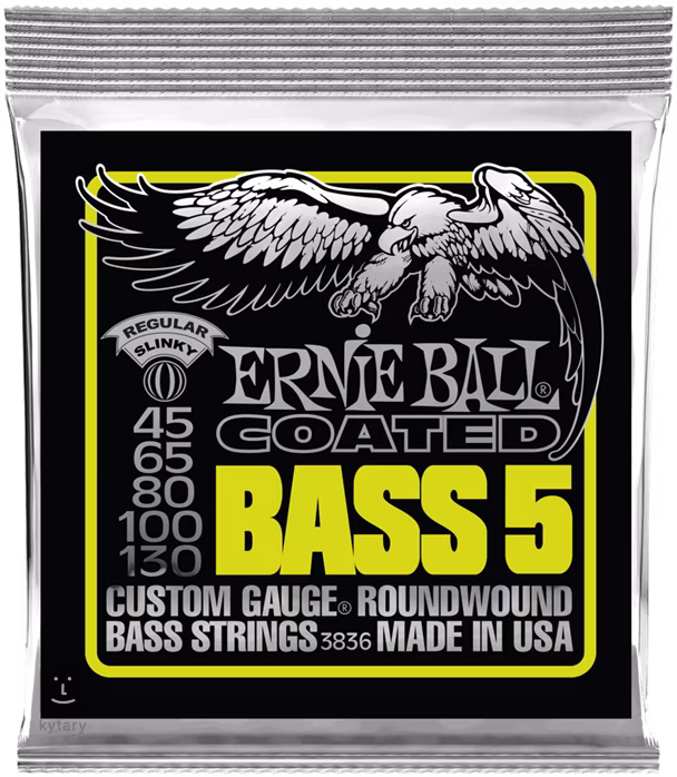 Ernie Ball 3836 Regular Slinky Coated 5-String Electric Bass 45-130 - Struny pro pětistrunnou baskytaru