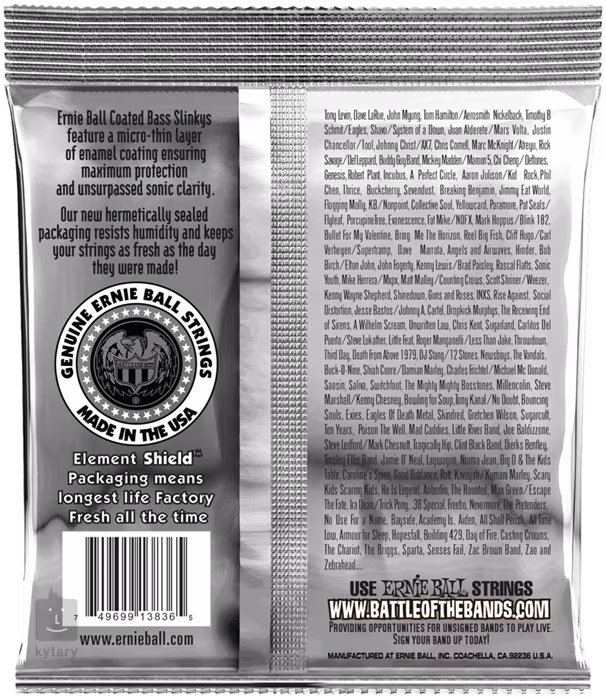 Ernie Ball 3836 Regular Slinky Coated 5-String Electric Bass 45-130 - Struny pro pětistrunnou baskytaru