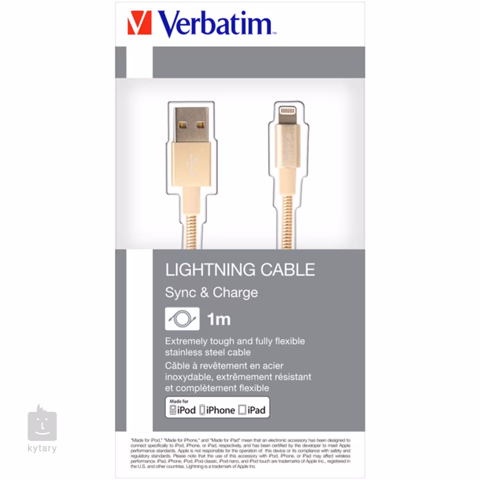 Verbatim Lightning kabel 1m S&CH zlatý - Lightning kabel