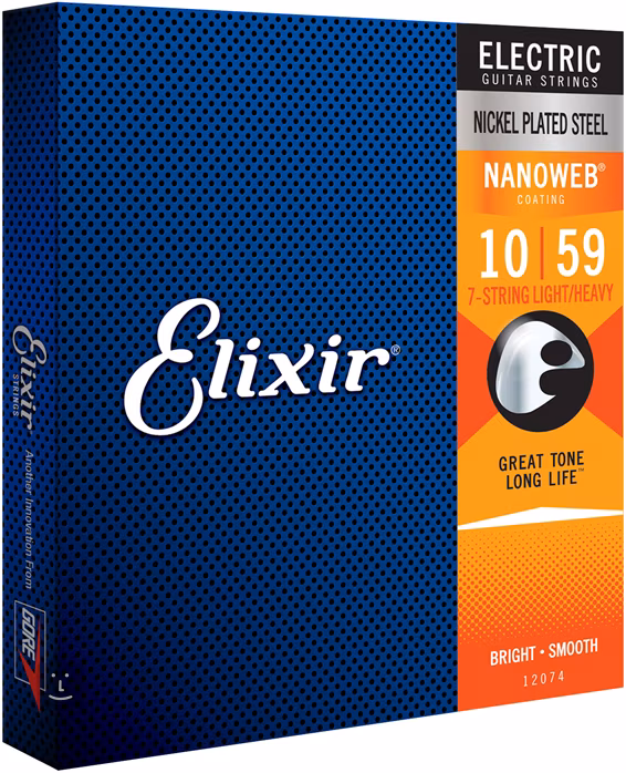 Elixir Nanoweb 7-String Light/Heavy - Struny pro sedmistrunnou elektrickou kytaru